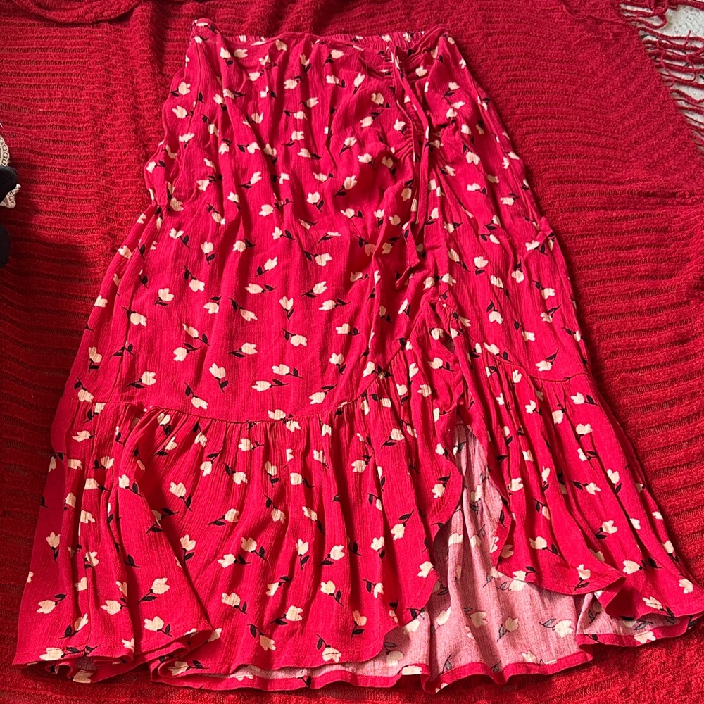 Floral Red Women's Skirt